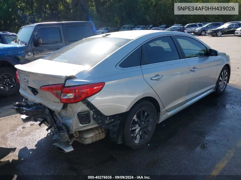 2017 Hyundai Sonata Sport VIN: 5NPE34AF0HH439026 Lot: 40276835