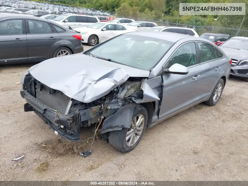 2017 Hyundai Sonata Se VIN: 5NPE24AF8HH467398 Lot: 40287202