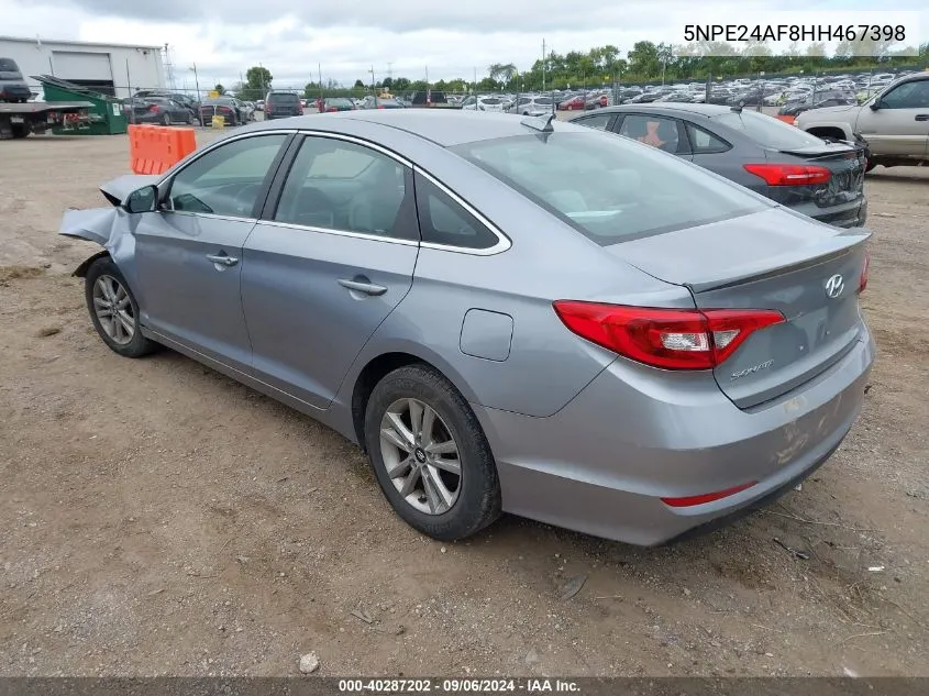 2017 Hyundai Sonata Se VIN: 5NPE24AF8HH467398 Lot: 40287202