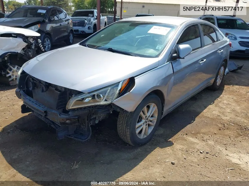 2017 Hyundai Sonata VIN: 5NPE24AFXHH577417 Lot: 40287770