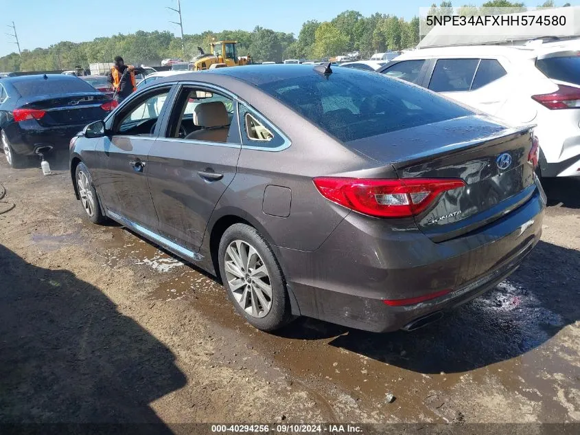 5NPE34AFXHH574580 2017 Hyundai Sonata Sport