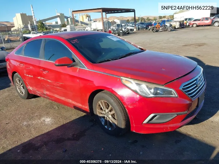 2017 Hyundai Sonata Se VIN: 5NPE24AF0HH562229 Lot: 40306375