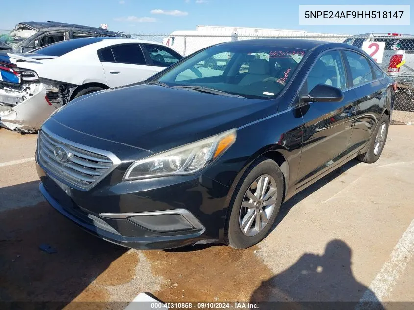 2017 Hyundai Sonata VIN: 5NPE24AF9HH518147 Lot: 40310858