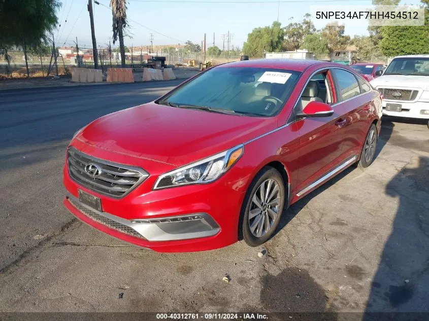 5NPE34AF7HH454512 2017 Hyundai Sonata Sport