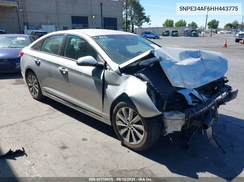 2017 Hyundai Sonata Sport VIN: 5NPE34AF6HH443775 Lot: 40316876