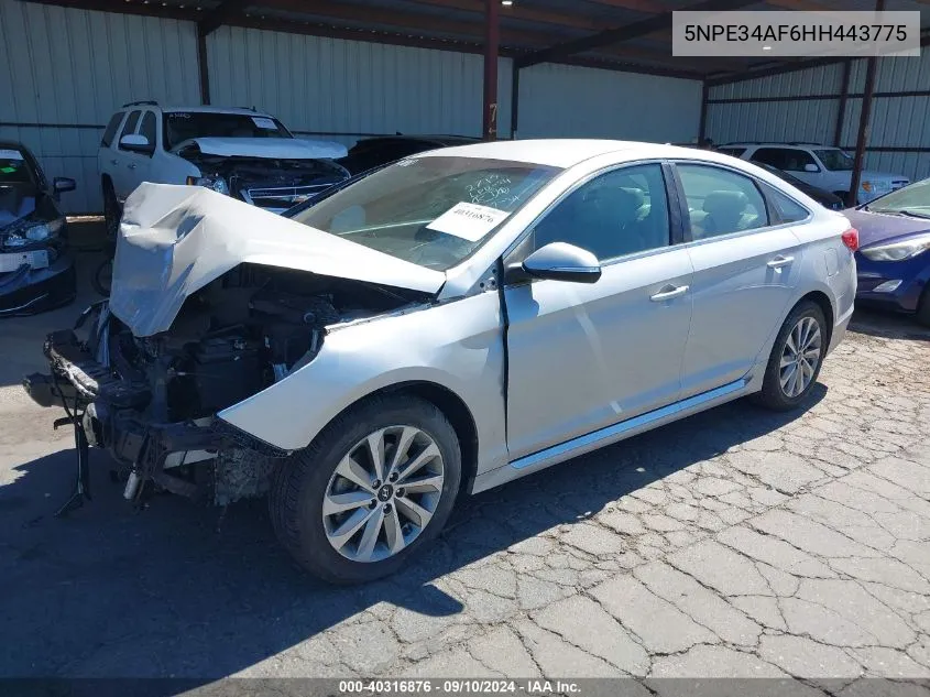 2017 Hyundai Sonata Sport VIN: 5NPE34AF6HH443775 Lot: 40316876