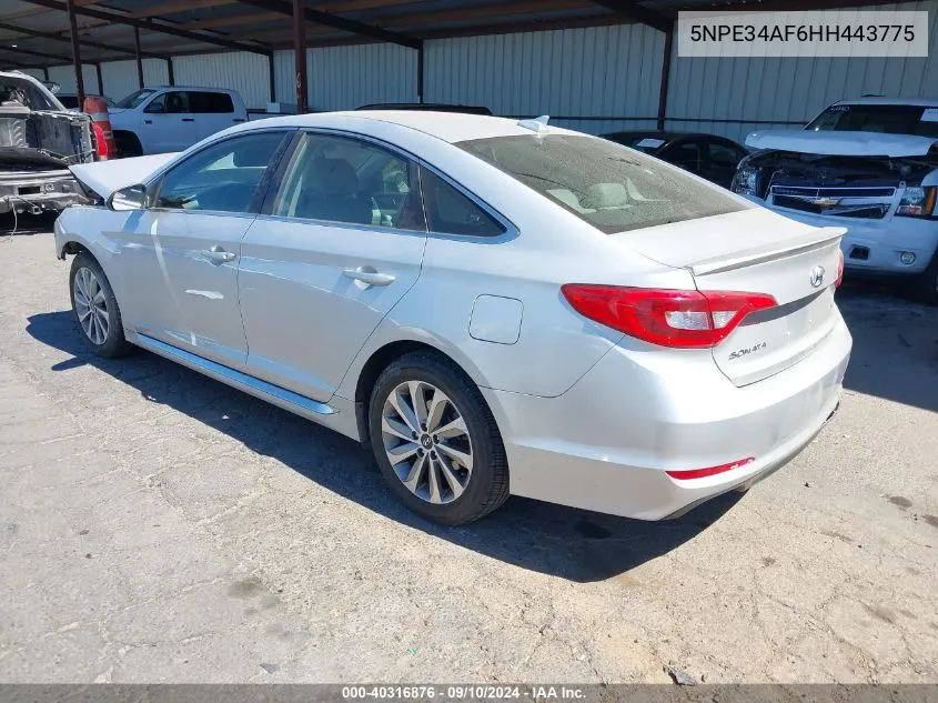 2017 Hyundai Sonata Sport VIN: 5NPE34AF6HH443775 Lot: 40316876