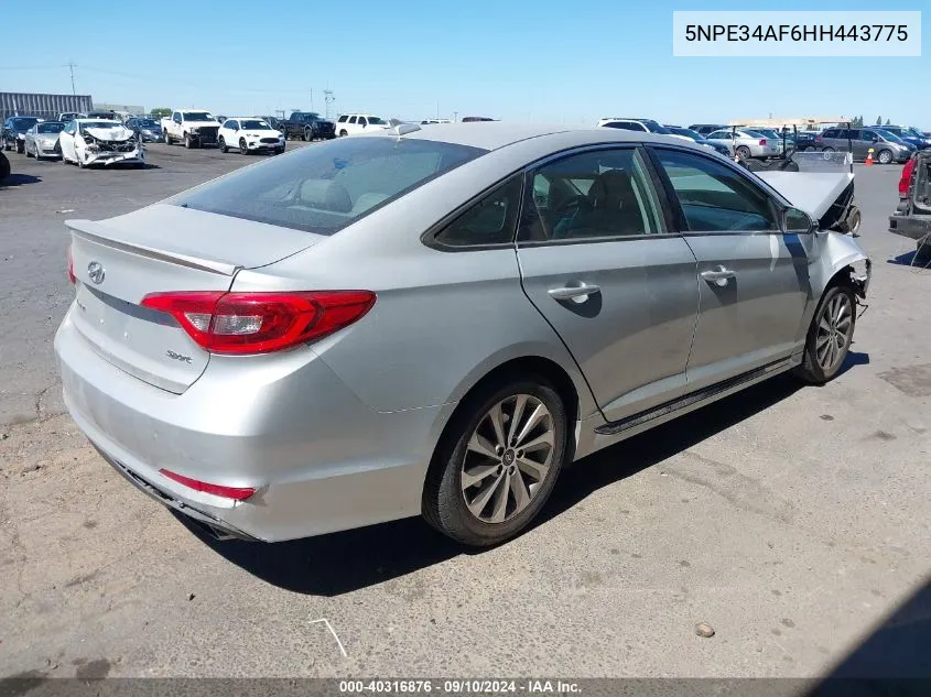 2017 Hyundai Sonata Sport VIN: 5NPE34AF6HH443775 Lot: 40316876