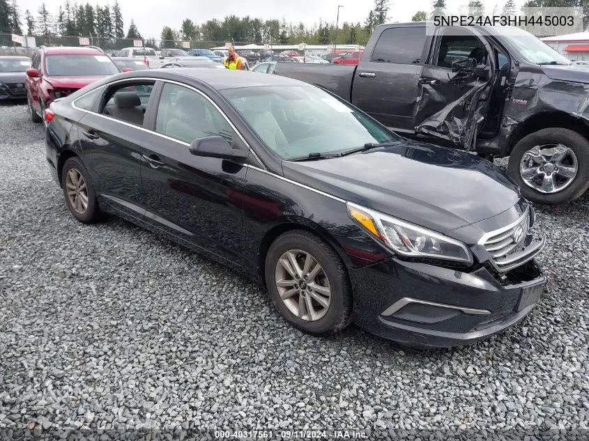 2017 Hyundai Sonata Se VIN: 5NPE24AF3HH445003 Lot: 40317561