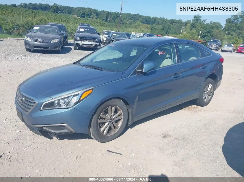 2017 Hyundai Sonata Se VIN: 5NPE24AF6HH438305 Lot: 40324066