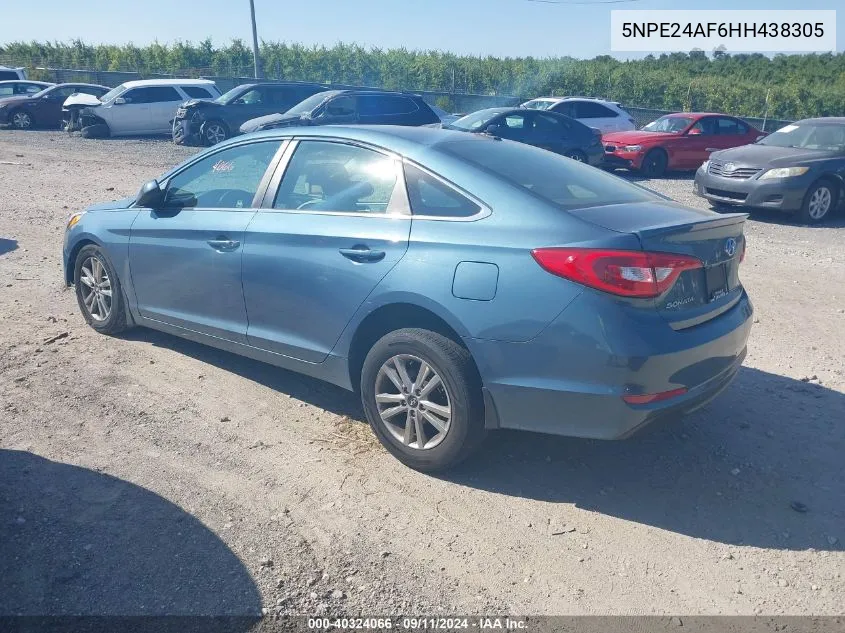 2017 Hyundai Sonata Se VIN: 5NPE24AF6HH438305 Lot: 40324066