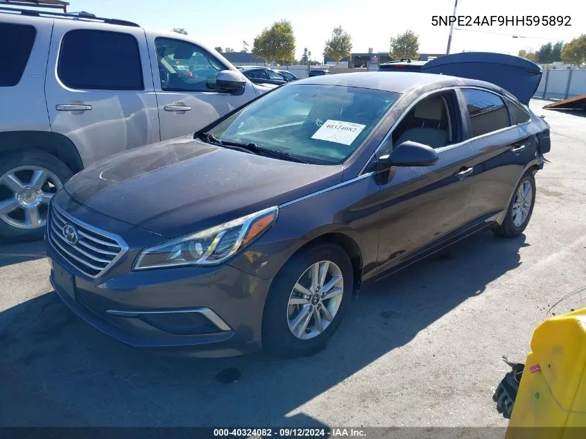 2017 Hyundai Sonata Se VIN: 5NPE24AF9HH595892 Lot: 40324082