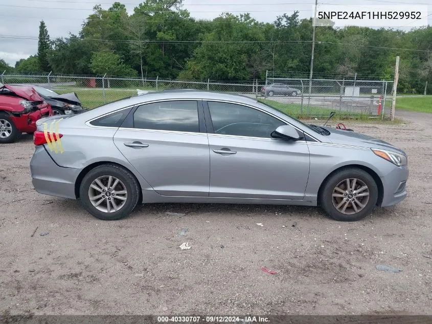 2017 Hyundai Sonata Se VIN: 5NPE24AF1HH529952 Lot: 40330707