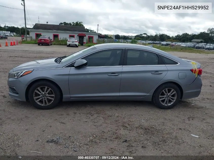 2017 Hyundai Sonata Se VIN: 5NPE24AF1HH529952 Lot: 40330707