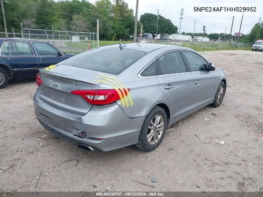 2017 Hyundai Sonata Se VIN: 5NPE24AF1HH529952 Lot: 40330707