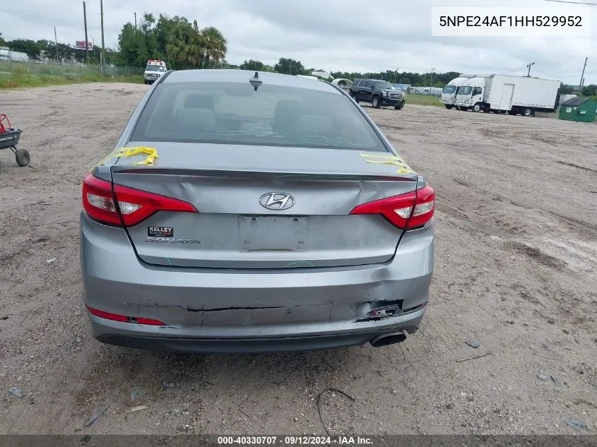 2017 Hyundai Sonata Se VIN: 5NPE24AF1HH529952 Lot: 40330707