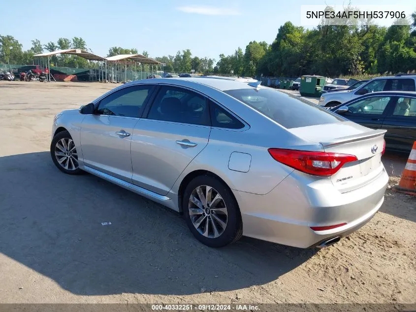 5NPE34AF5HH537906 2017 Hyundai Sonata Sport