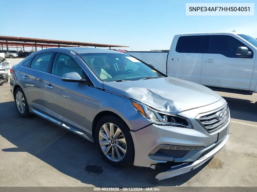 2017 Hyundai Sonata Sport VIN: 5NPE34AF7HH504051 Lot: 40335020