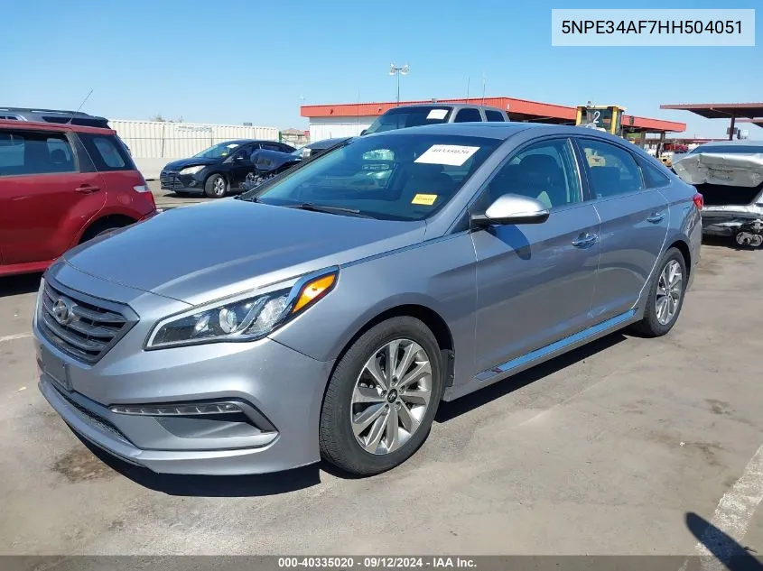 5NPE34AF7HH504051 2017 Hyundai Sonata Sport