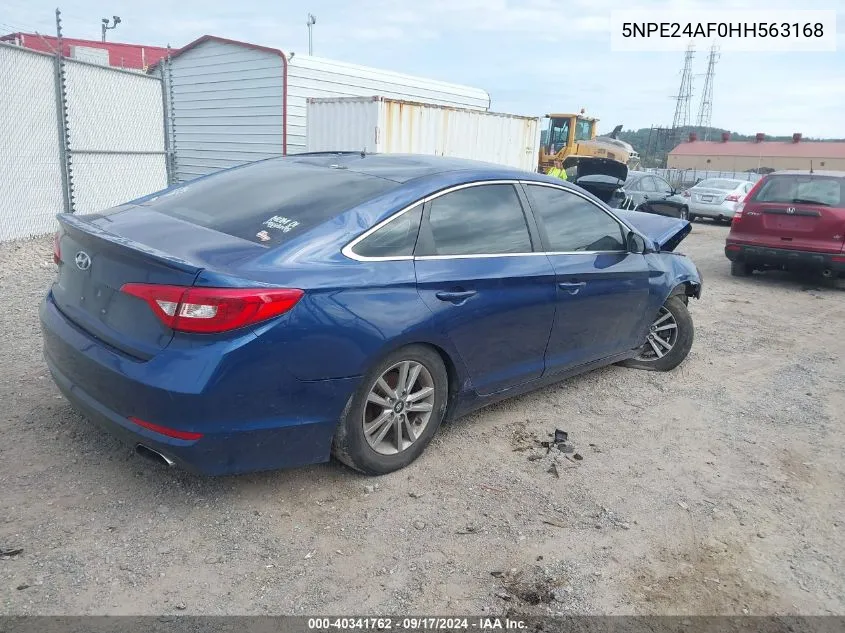 2017 Hyundai Sonata VIN: 5NPE24AF0HH563168 Lot: 40341762