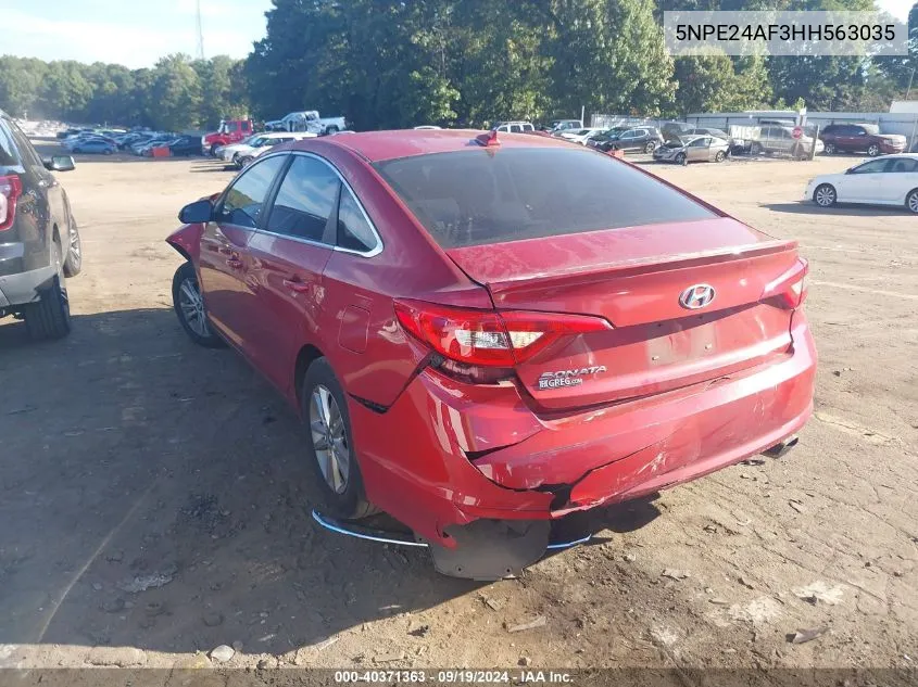 2017 Hyundai Sonata Se VIN: 5NPE24AF3HH563035 Lot: 40371363