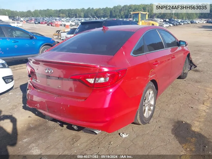 2017 Hyundai Sonata Se VIN: 5NPE24AF3HH563035 Lot: 40371363