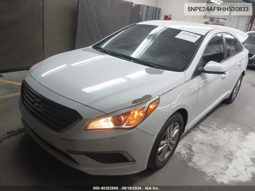 2017 Hyundai Sonata Se VIN: 5NPE24AF9HH530833 Lot: 40382808