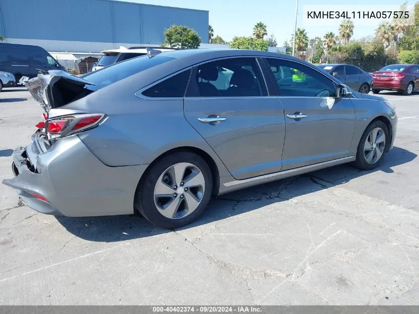 2017 Hyundai Sonata Hybrid Limited VIN: KMHE34L11HA057575 Lot: 40402374