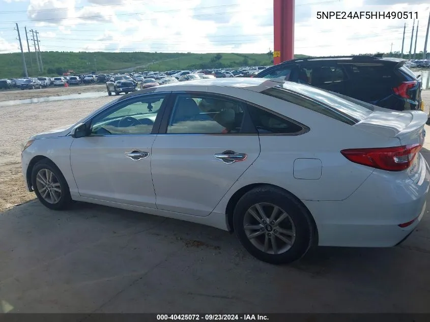 5NPE24AF5HH490511 2017 Hyundai Sonata Se