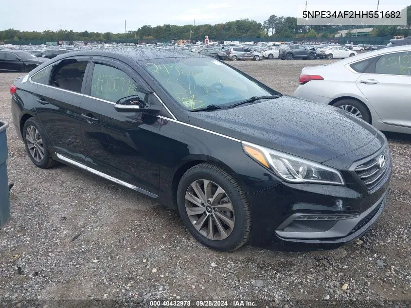 2017 Hyundai Sonata Sport VIN: 5NPE34AF2HH551682 Lot: 40432978