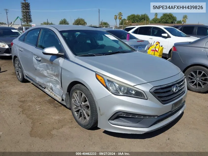 2017 Hyundai Sonata Sport VIN: 5NPE34AFXHH439826 Lot: 40462233