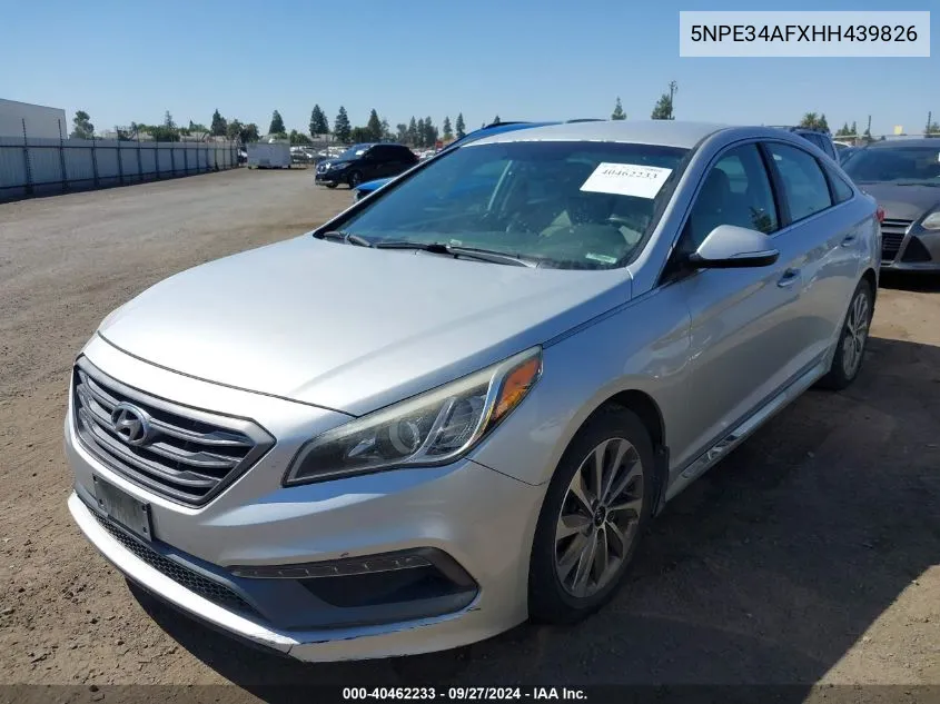 2017 Hyundai Sonata Sport VIN: 5NPE34AFXHH439826 Lot: 40462233