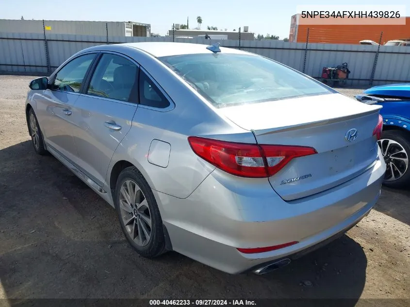 2017 Hyundai Sonata Sport VIN: 5NPE34AFXHH439826 Lot: 40462233