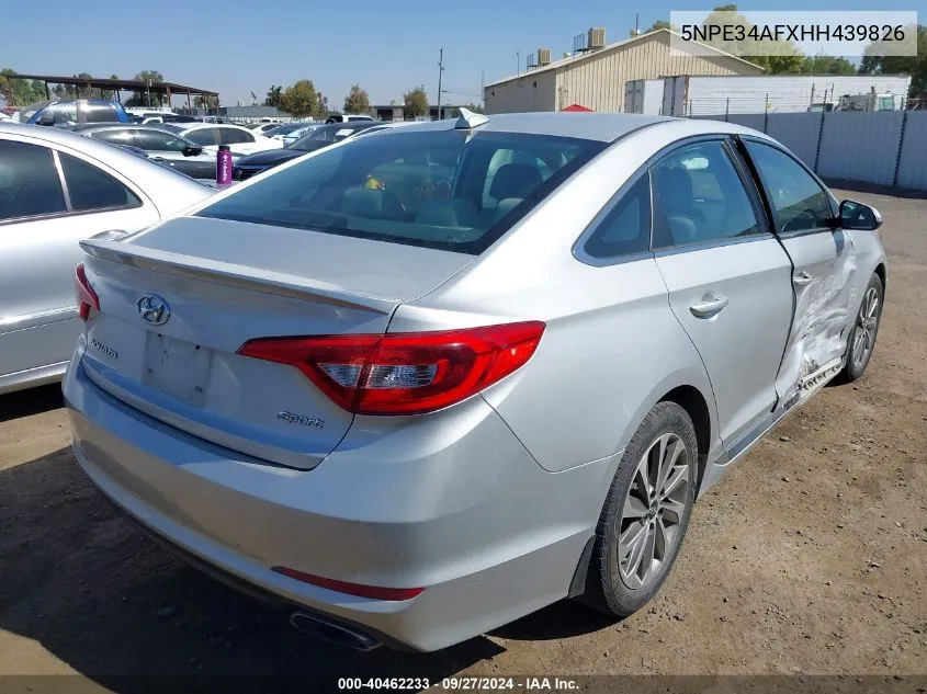 2017 Hyundai Sonata Sport VIN: 5NPE34AFXHH439826 Lot: 40462233