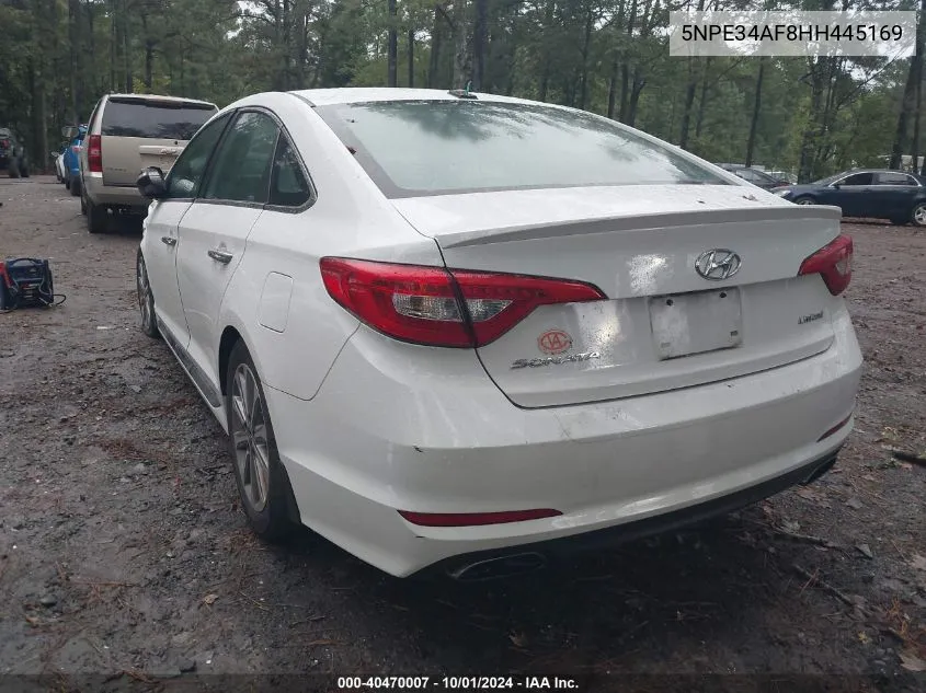 2017 Hyundai Sonata Limited VIN: 5NPE34AF8HH445169 Lot: 40470007