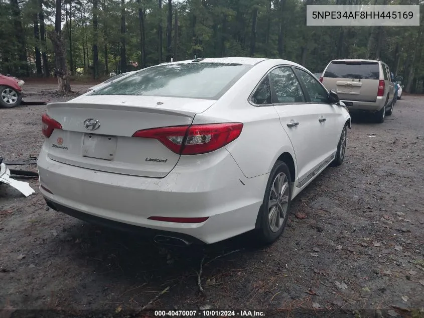 2017 Hyundai Sonata Limited VIN: 5NPE34AF8HH445169 Lot: 40470007