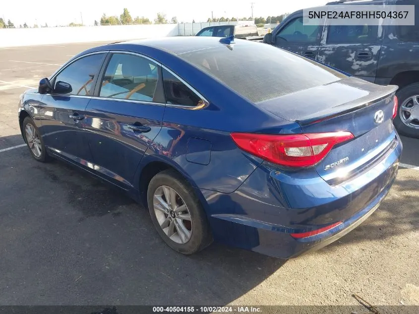 2017 Hyundai Sonata Se VIN: 5NPE24AF8HH504367 Lot: 40504155