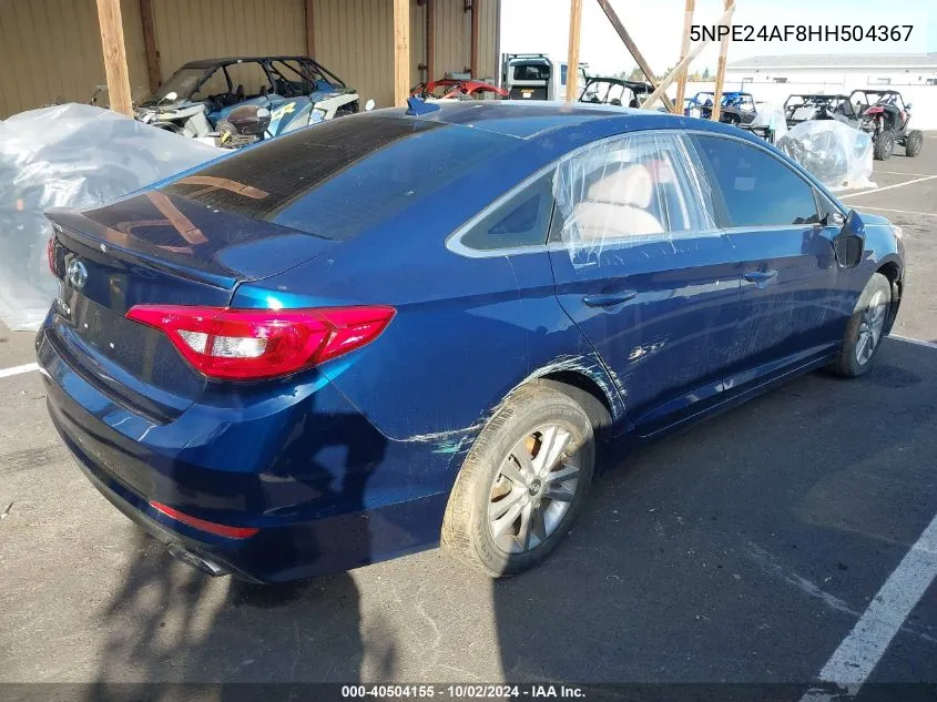 2017 Hyundai Sonata Se VIN: 5NPE24AF8HH504367 Lot: 40504155