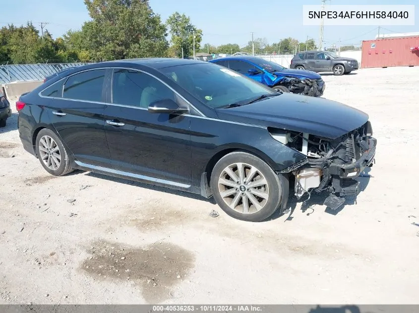 2017 Hyundai Sonata Limited VIN: 5NPE34AF6HH584040 Lot: 40536253