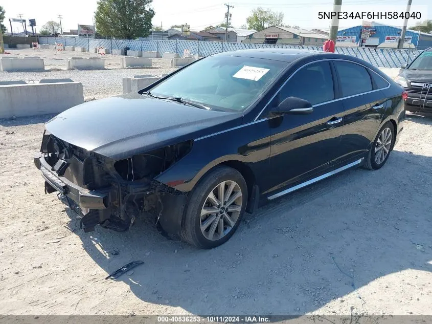 2017 Hyundai Sonata Limited VIN: 5NPE34AF6HH584040 Lot: 40536253