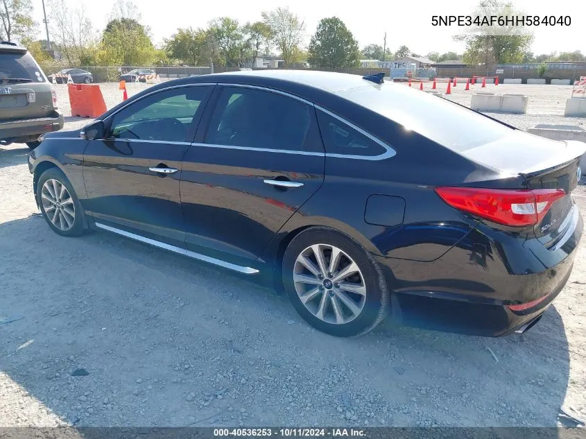 2017 Hyundai Sonata Limited VIN: 5NPE34AF6HH584040 Lot: 40536253