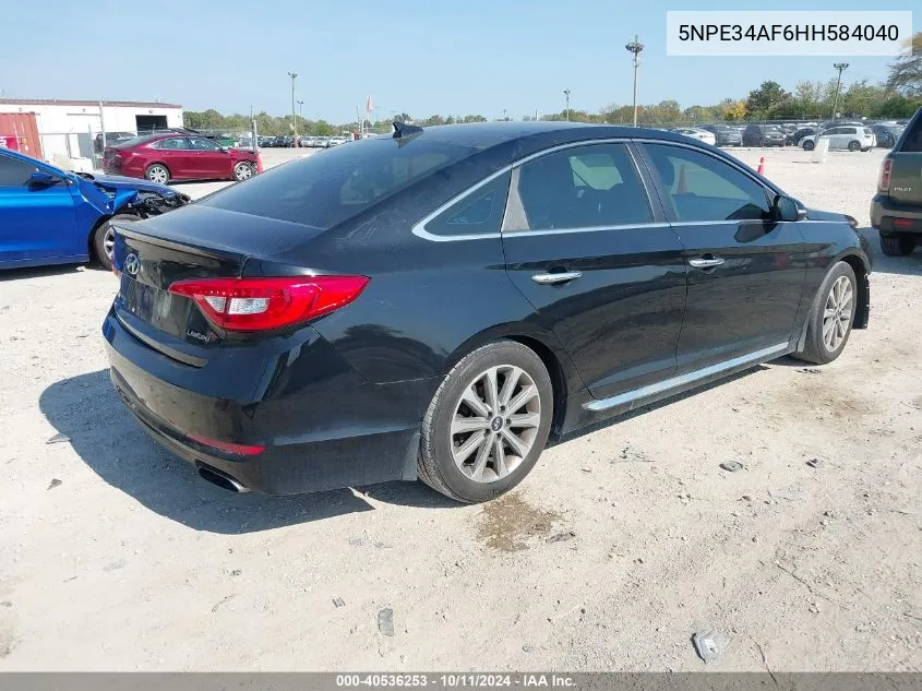 2017 Hyundai Sonata Limited VIN: 5NPE34AF6HH584040 Lot: 40536253