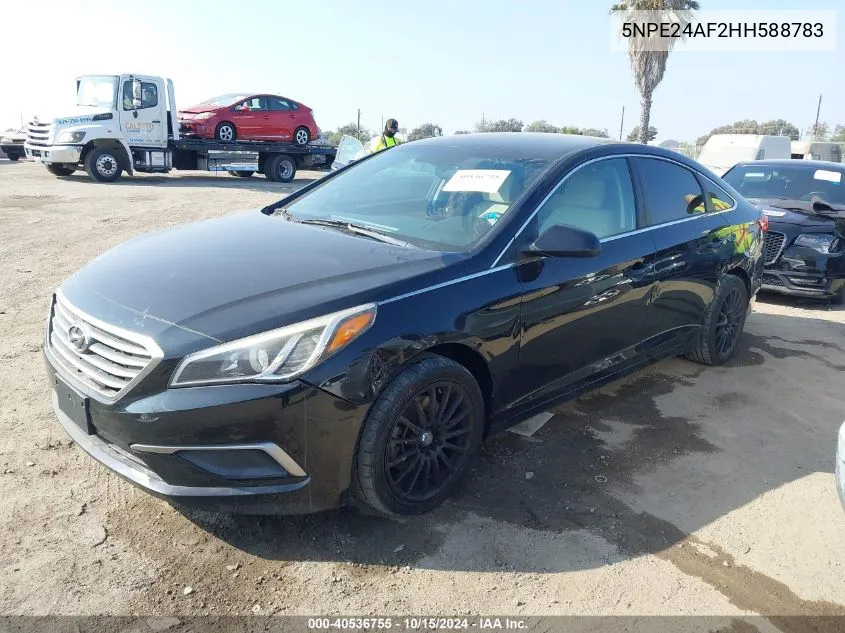 2017 Hyundai Sonata Se VIN: 5NPE24AF2HH588783 Lot: 40536755