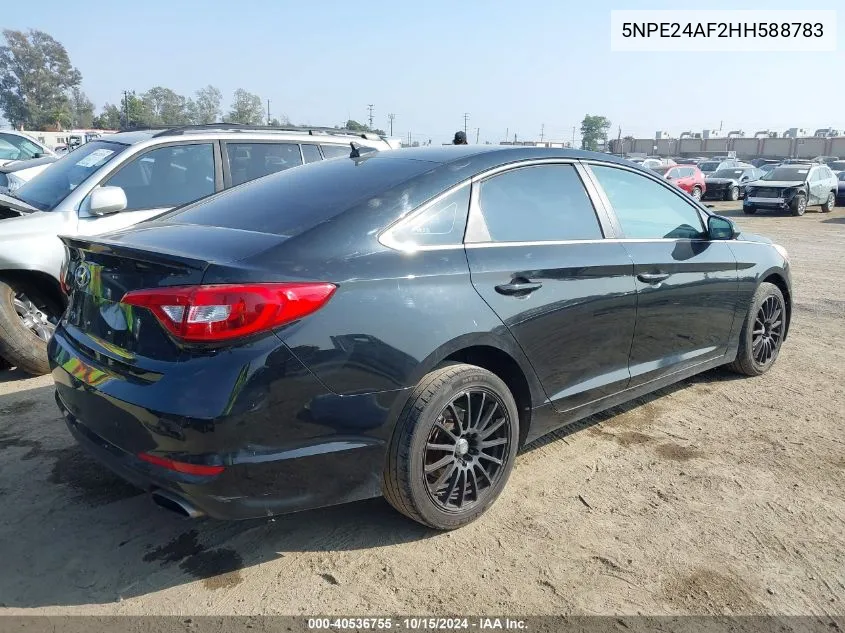 2017 Hyundai Sonata Se VIN: 5NPE24AF2HH588783 Lot: 40536755