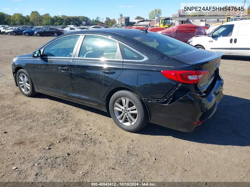 2017 Hyundai Sonata Se VIN: 5NPE24AF5HH547645 Lot: 40543412