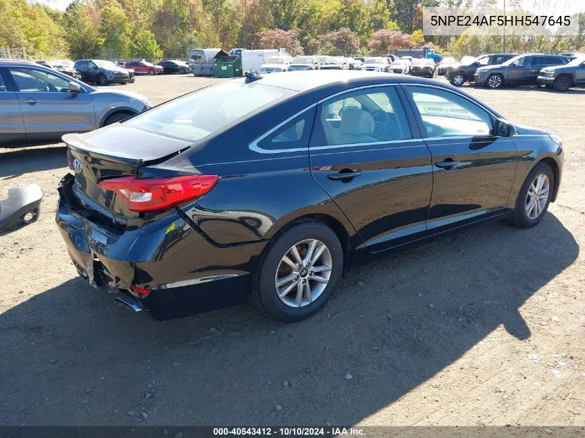 2017 Hyundai Sonata Se VIN: 5NPE24AF5HH547645 Lot: 40543412