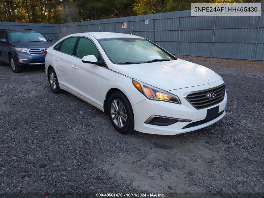 2017 Hyundai Sonata Se VIN: 5NPE24AF1HH465430 Lot: 40561475