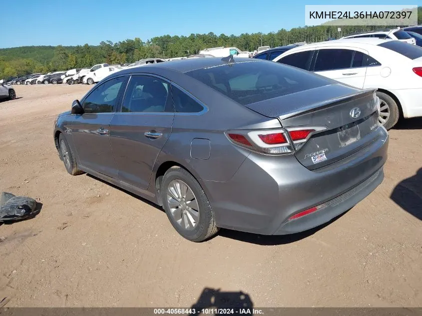 2017 Hyundai Sonata Hybrid Se VIN: KMHE24L36HA072397 Lot: 40568443