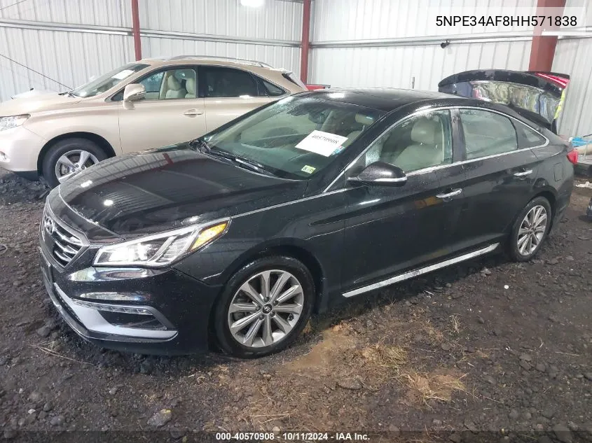 2017 Hyundai Sonata Limited VIN: 5NPE34AF8HH571838 Lot: 40570908