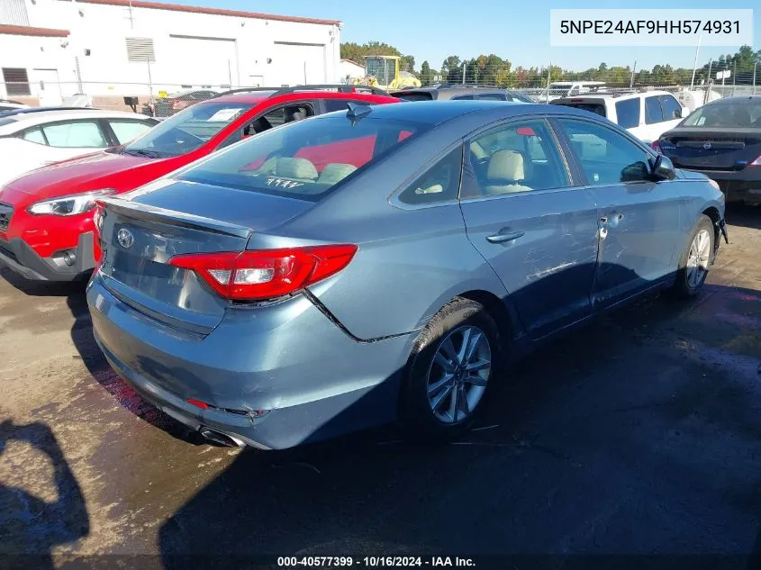 5NPE24AF9HH574931 2017 Hyundai Sonata